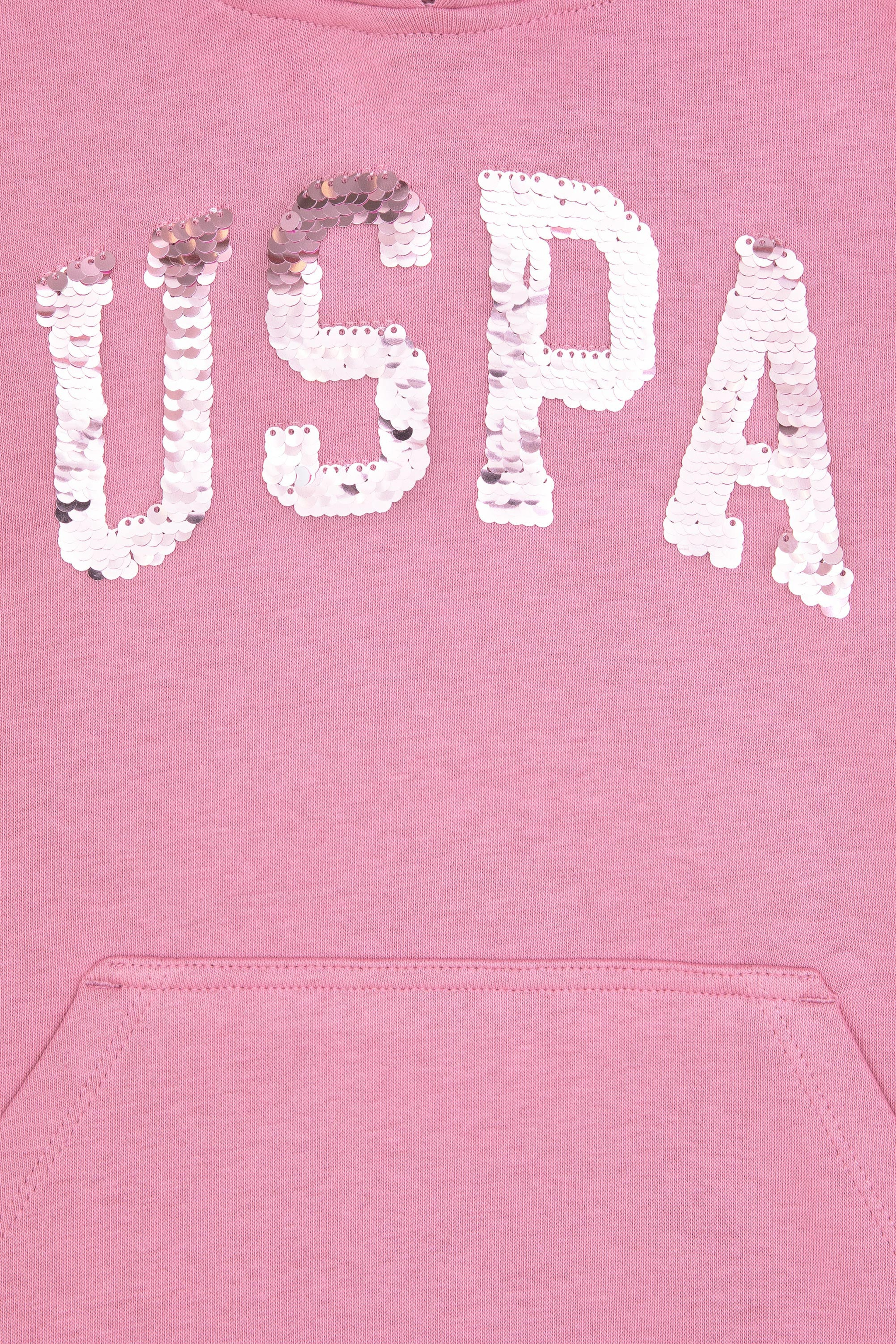Kız Çocuk Pembe Payet İşlemeli Kapüşonlu Basic Sweatshirt - Image 5