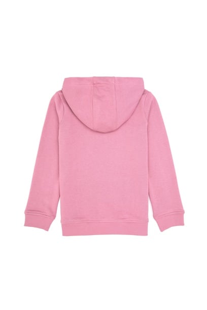 Kız Çocuk Pembe Payet İşlemeli Kapüşonlu Basic Sweatshirt