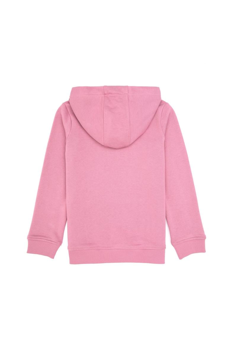 Kız Çocuk Pembe Payet İşlemeli Kapüşonlu Basic Sweatshirt - 50314312010