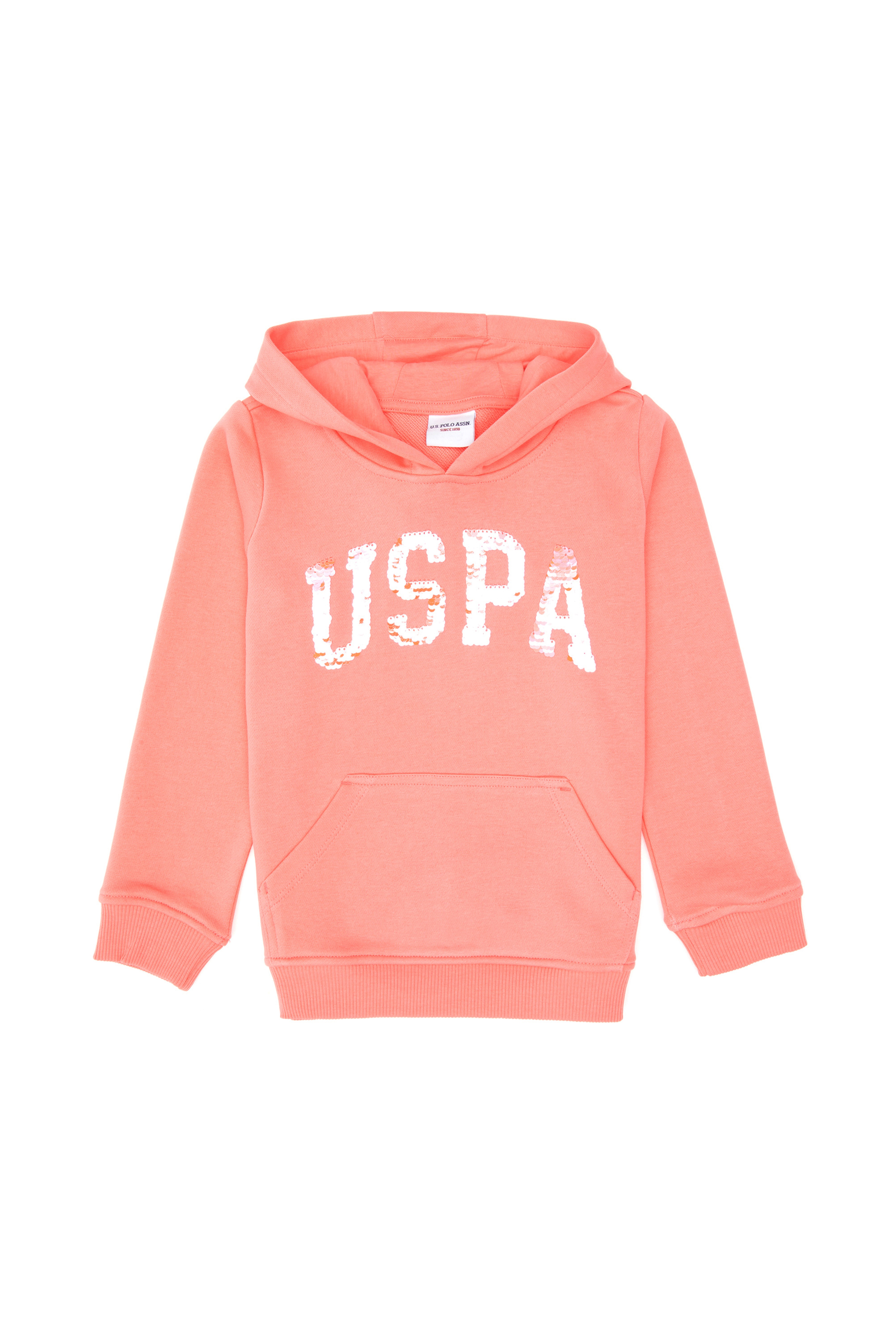 Kız Çocuk Neon Pembe Payet İşlemeli Kapüşonlu Basic Sweatshirt - Image 3