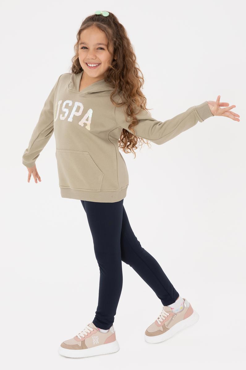 Kız Çocuk Lacivert Scuba Kumaş Şardonlu Tayt