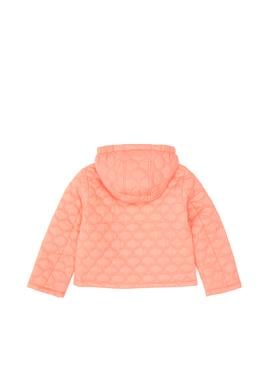 Kız Çocuk Neon Pembe Kapitone Kapüşonlu Şişme Mont - 50313157018