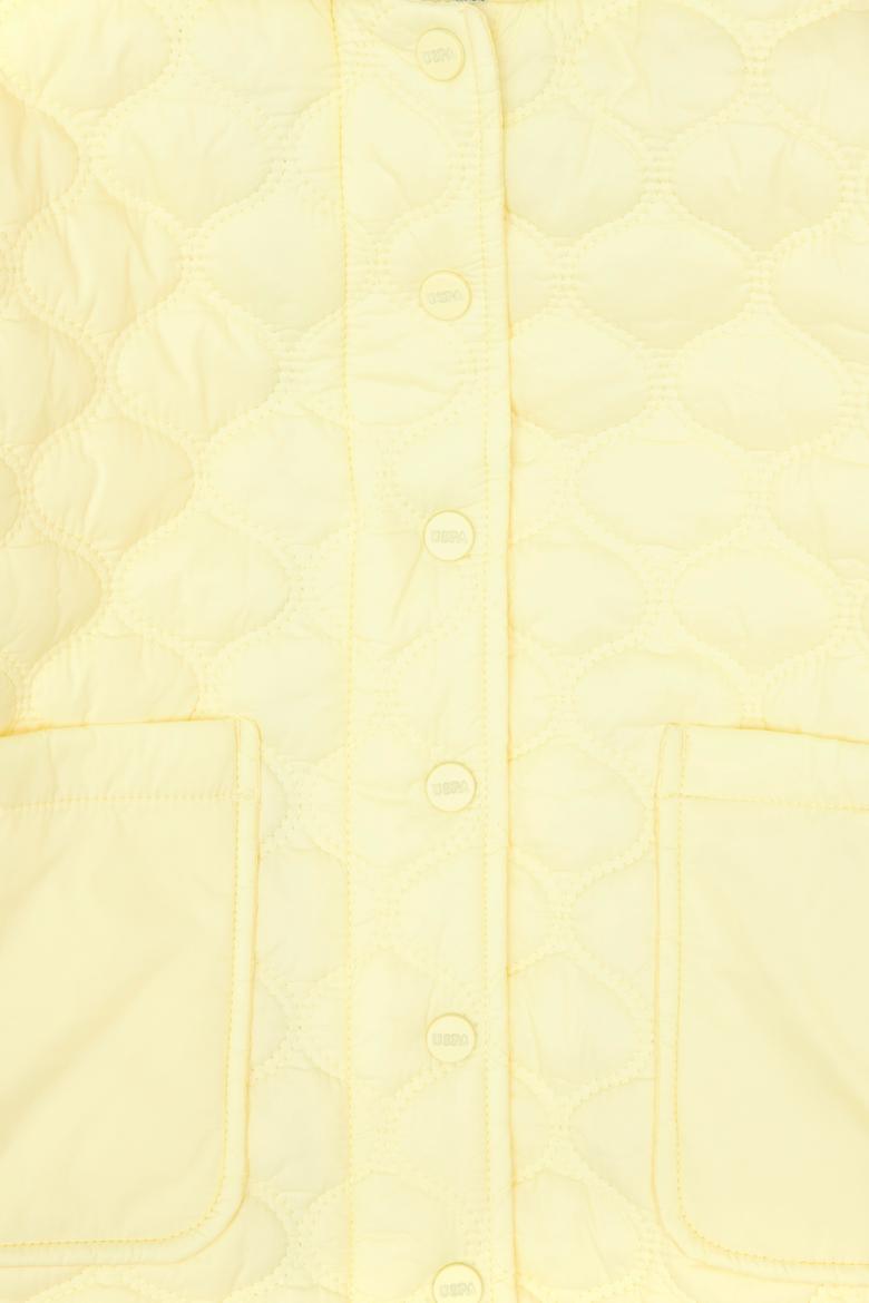 Kız Çocuk Sarı Kapitone Kapüşonlu Şişme Mont - 50313157009