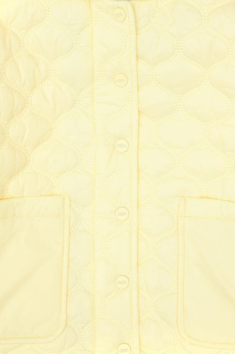 Kız Çocuk Sarı Kapitone Kapüşonlu Şişme Mont