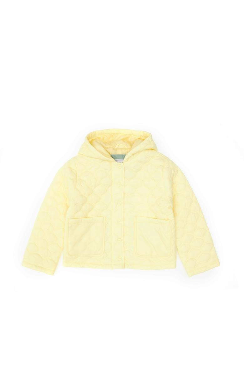 Kız Çocuk Sarı Kapitone Kapüşonlu Şişme Mont - 50313157009
