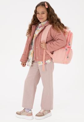 Kız Çocuk Orkide Kapitone İçi Polar Kapüşonlu Mont - 50313055002