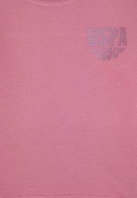 Kız Çocuk Pembe Simli Baskı Detaylı Bisiklet Yaka Basic Sweatshirt - 50314289012