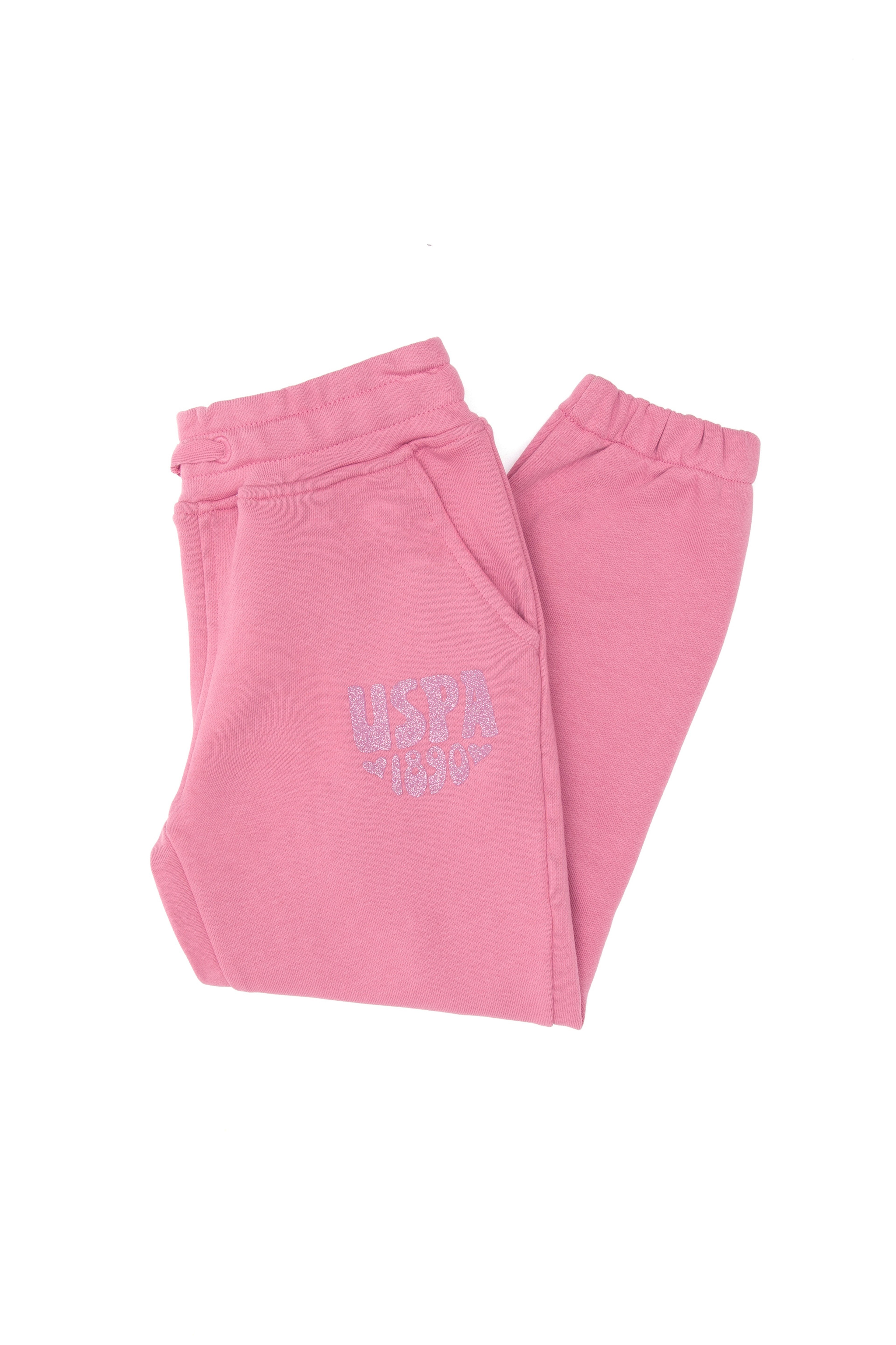 Kız Çocuk Pembe Simli Baskı Detaylı Jogger Eşofman Altı - Image 3