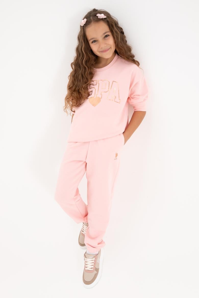 Kız Çocuk Açık Pembe Parlak Baskılı Eşofman Takımı - 50318935012
