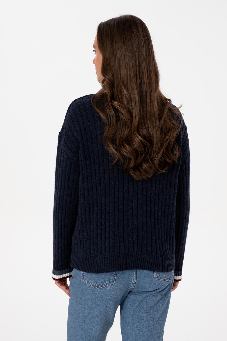 Kadın Lacivert Triko Hırka - 50310022020