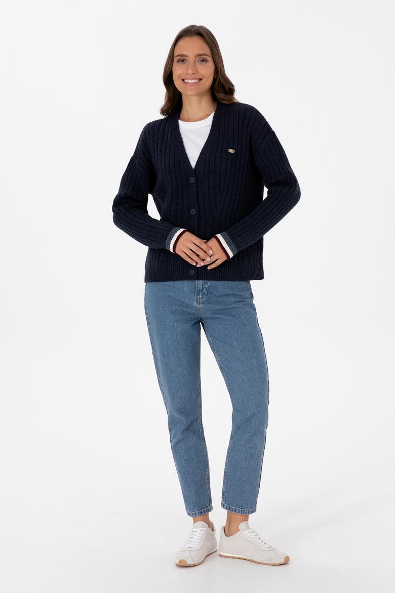 Kadın Lacivert Triko Hırka - 50310022020