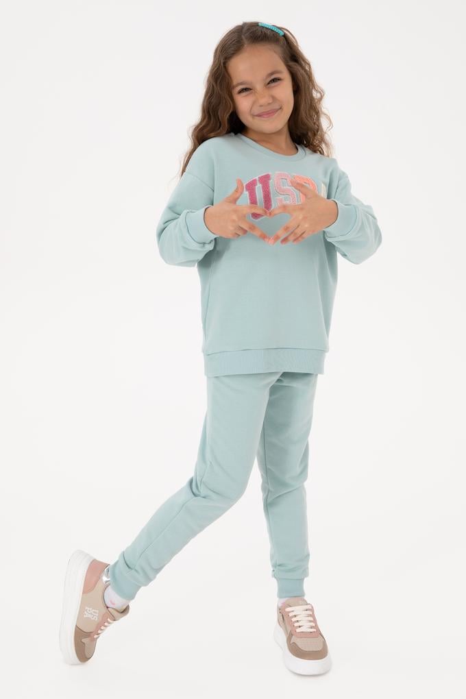 Kız Çocuk Su Yeşili Eşofman Takımı