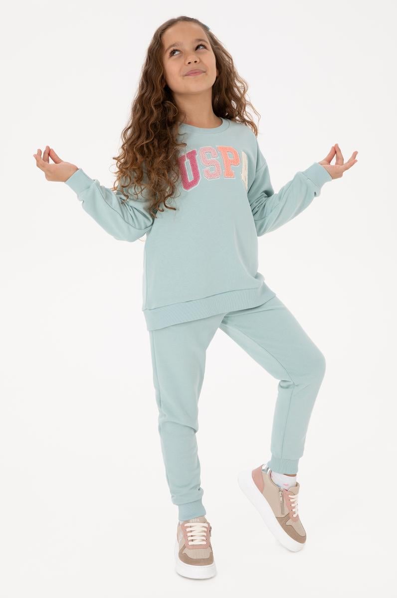 Kız Çocuk Su Yeşili Eşofman Takımı