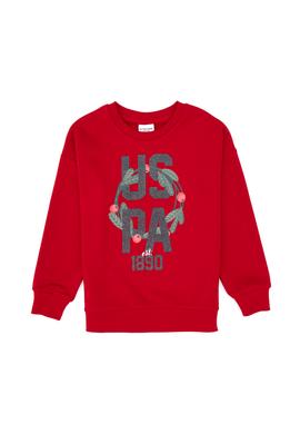 Kız Çocuk Kırmızı Yılbaşı Temalı Eşofman Takımı - 50318963004