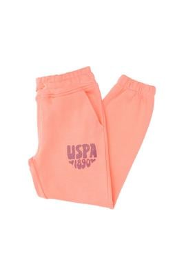 Kız Çocuk Neon Pembe Simli Baskı Detaylı Jogger Eşofman Altı - 50316849034