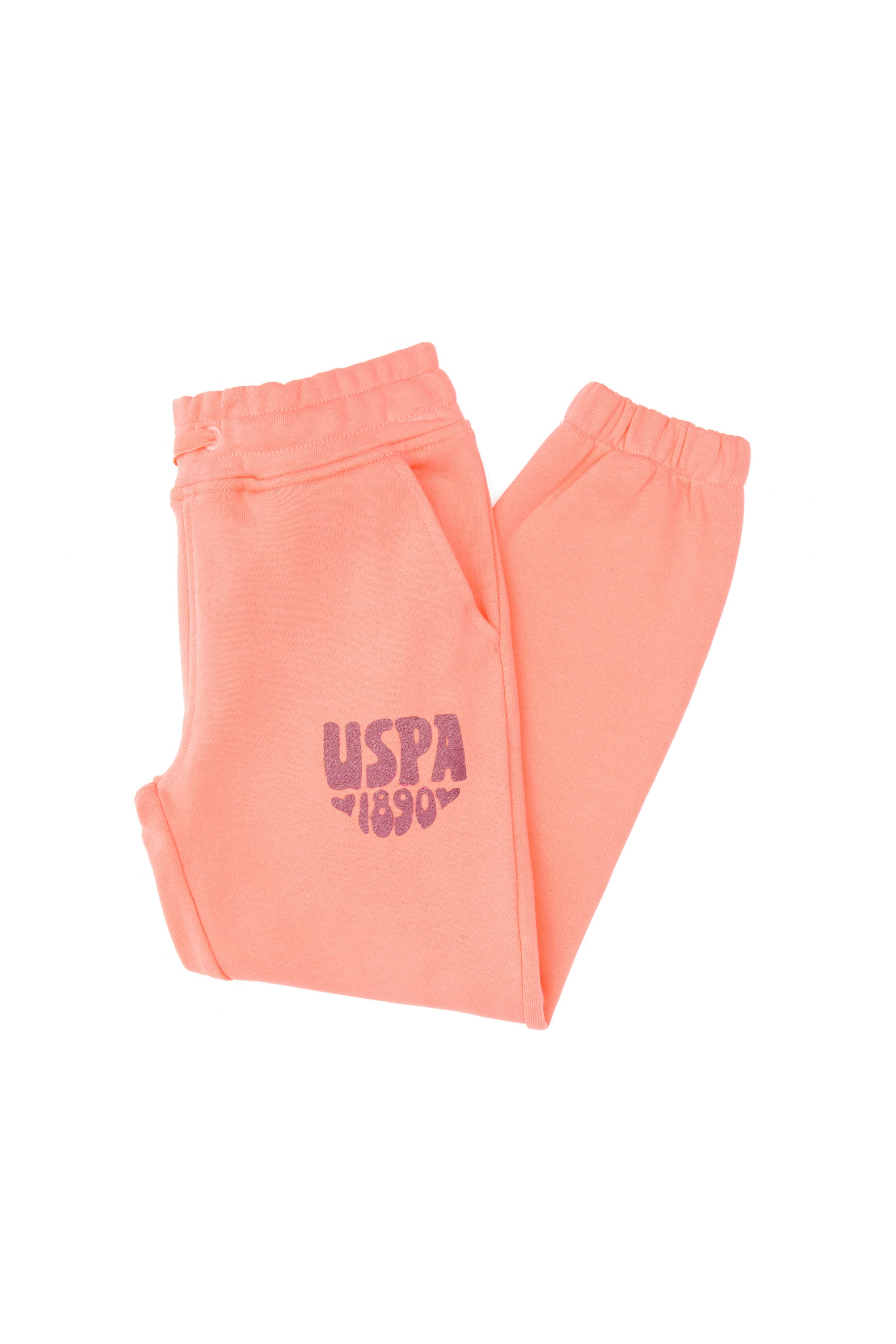 Kız Çocuk Neon Pembe Simli Baskı Detaylı Jogger Eşofman Altı