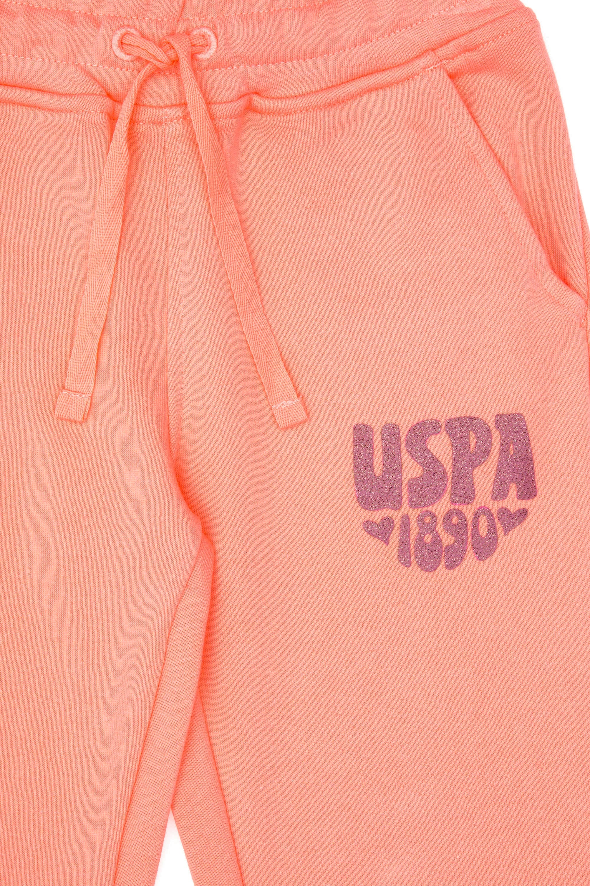 Kız Çocuk Neon Pembe Simli Baskı Detaylı Jogger Eşofman Altı - Image 6