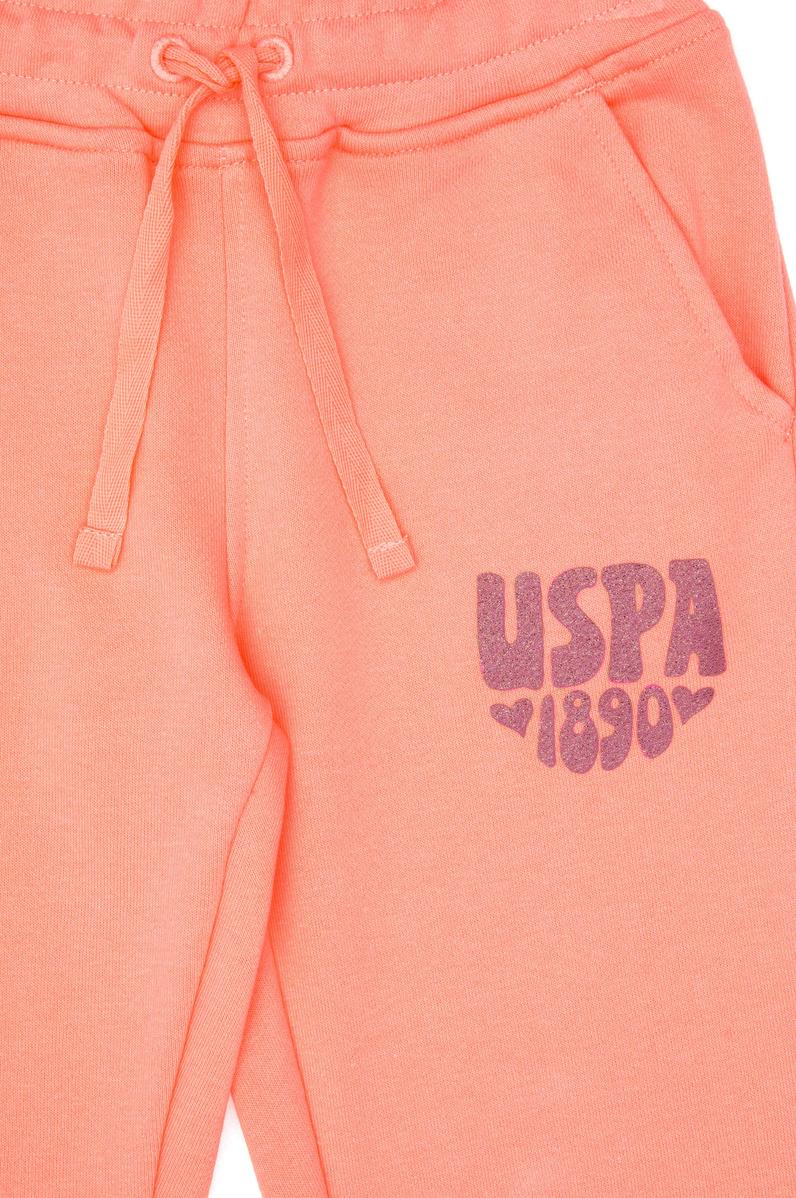 Kız Çocuk Neon Pembe Simli Baskı Detaylı Jogger Eşofman Altı