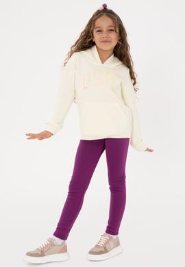 Kız Çocuk Menekşe Scuba Kumaş Şardonlu Tayt - 50316867014