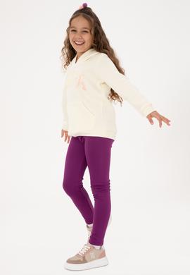 Kız Çocuk Menekşe Scuba Kumaş Şardonlu Tayt - 50316867014