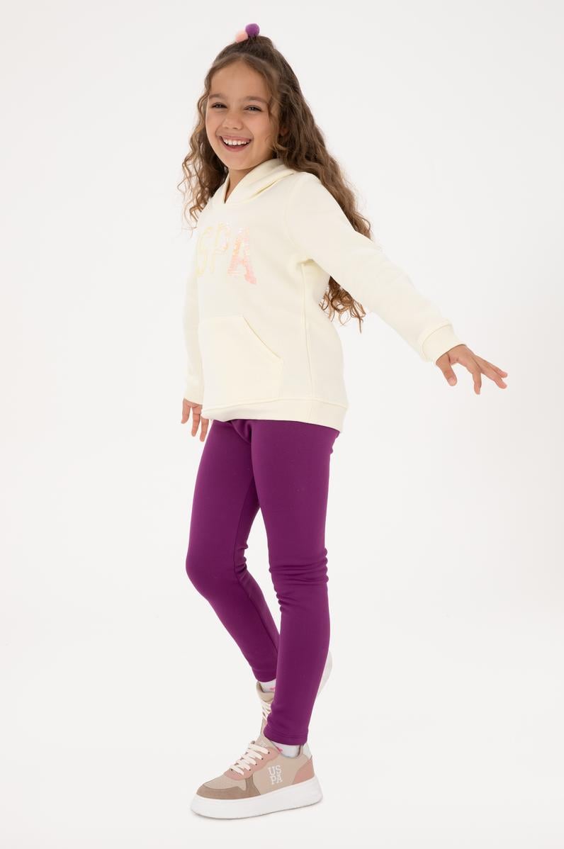 Kız Çocuk Menekşe Scuba Kumaş Şardonlu Tayt