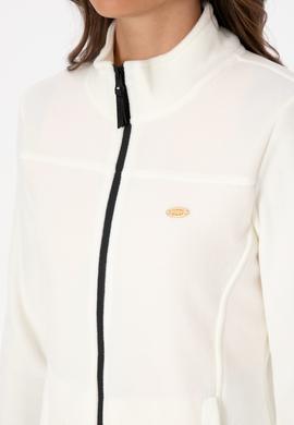 Kadın Krem Fermuarlı Dik Yaka Polar Sweatshirt - 50316729073