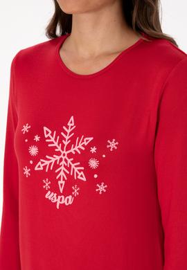 Kadın Kırmızı Yılbaşı Temalı Pijama Takımı - 50318862001