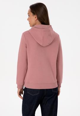 Kadın Gül Kurusu Kapüşonlu Basic Sweatshirt - 50307711109