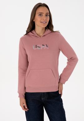 Kadın Gül Kurusu Kapüşonlu Basic Sweatshirt - 50307711109