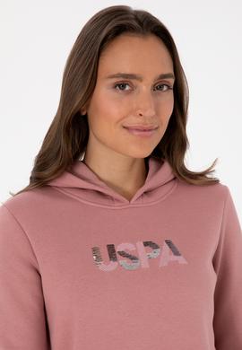 Kadın Gül Kurusu Kapüşonlu Basic Sweatshirt - 50307711109