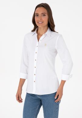 Kadın Beyaz Uzun Kollu Basic Gömlek - 50308024005