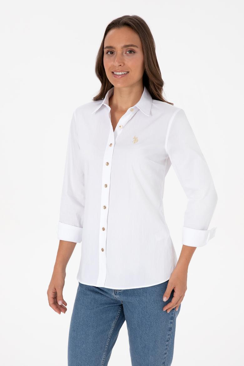 Kadın Beyaz Uzun Kollu Basic Gömlek