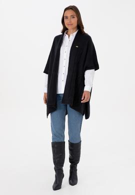 Kadın Açık Lacivert Triko Panço - 50310008001