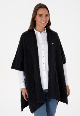 Kadın Açık Lacivert Triko Panço - 50310008001