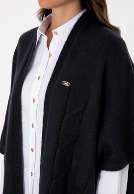 Kadın Açık Lacivert Triko Panço - 50310008001