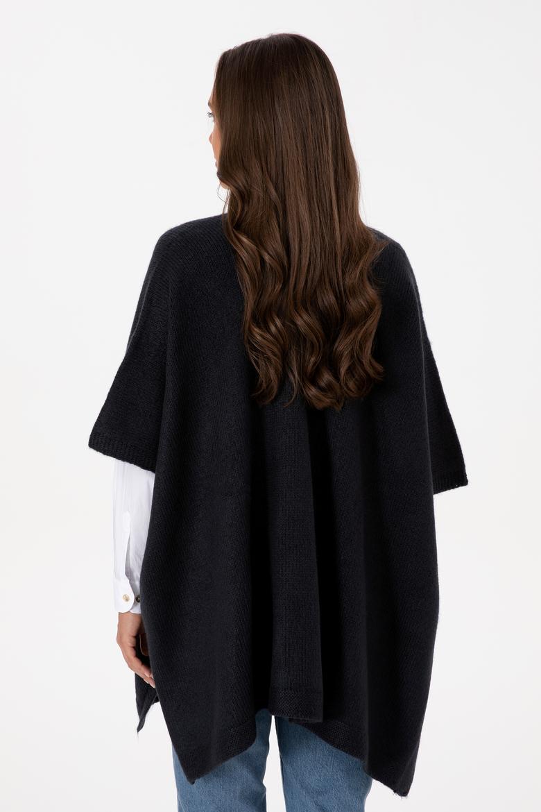 Kadın Açık Lacivert Triko Panço - 50310008001