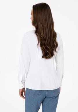 Kadın Beyaz Uzun Kollu Basic Gömlek - 50308024005