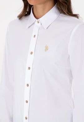 Kadın Beyaz Uzun Kollu Basic Gömlek - 50308024005