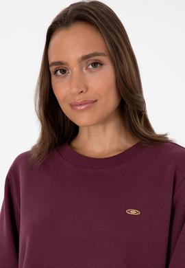 Kadın Bordo Gömlek Detaylı Bisiklet Yaka Sweatshirt - 50315303005