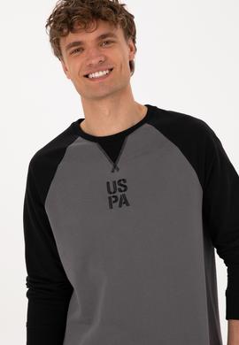 Erkek Bisiklet Yaka Regular Fit Siyah İnce Sweatshirt - 50315420037