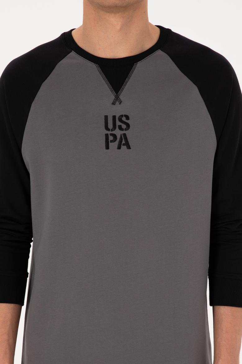 Erkek Bisiklet Yaka Regular Fit Siyah İnce Sweatshirt - 50315420037