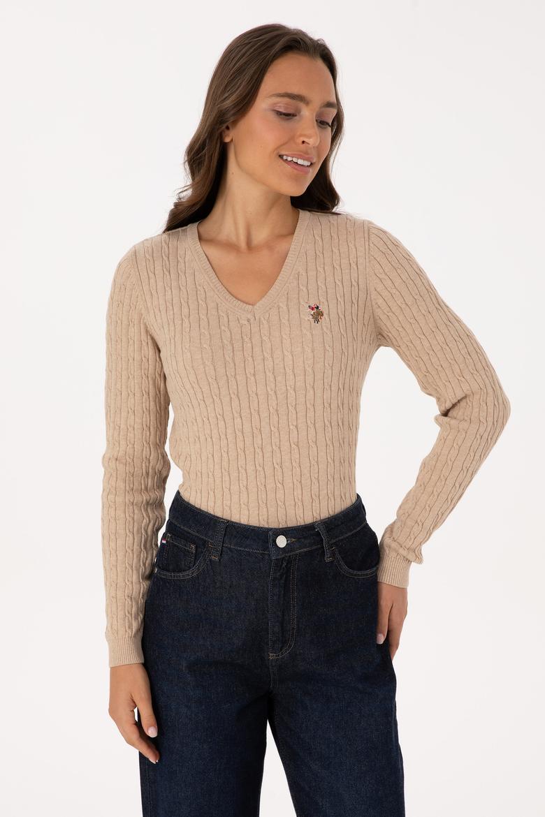 Kadın Kum Melanj Basic Kazak - 50307700013