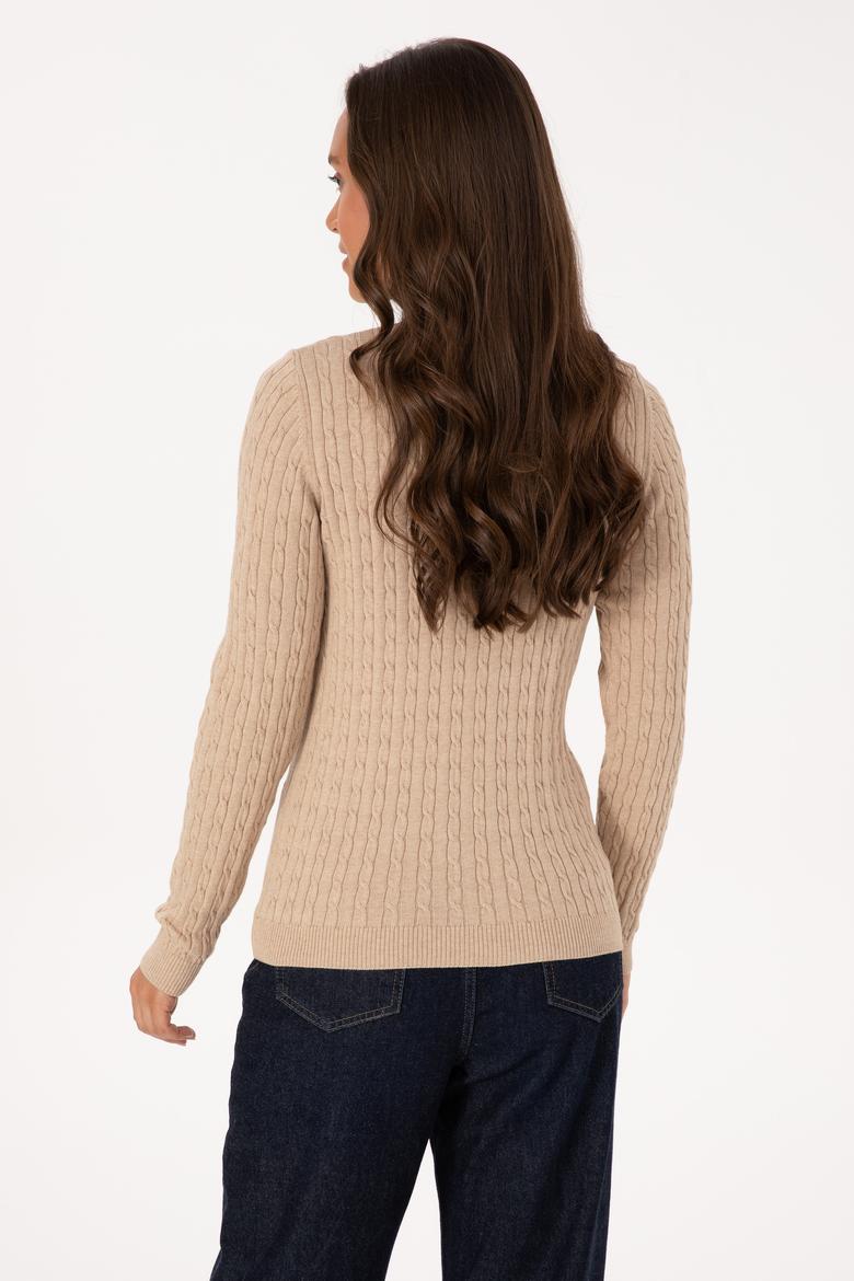 Kadın Kum Melanj Basic Kazak - 50307700013