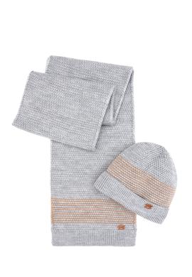 Erkek Gri Melanj Kaşkol Bere Eldiven Takım - 50311815002