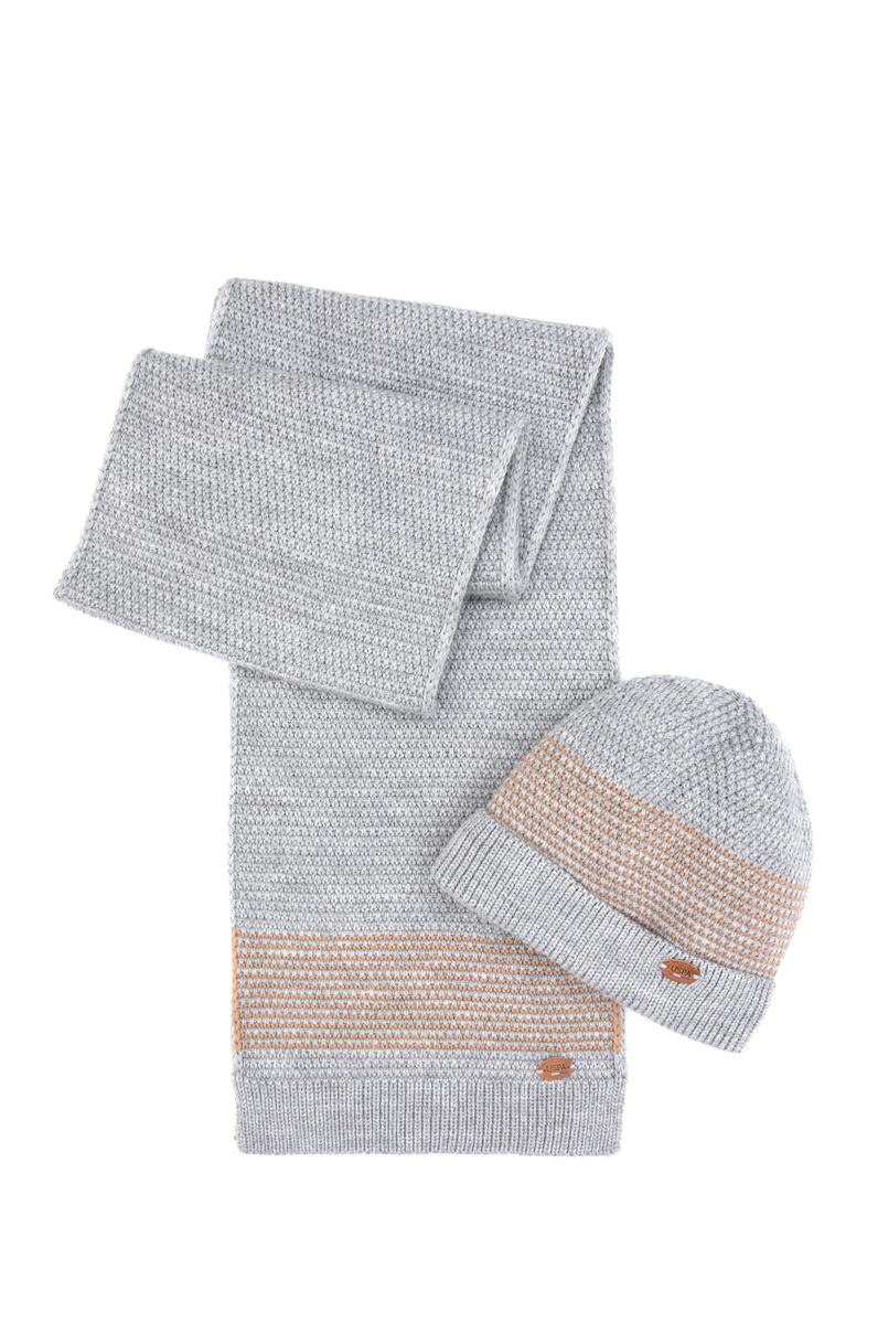 Erkek Gri Melanj Kaşkol Bere Eldiven Takım