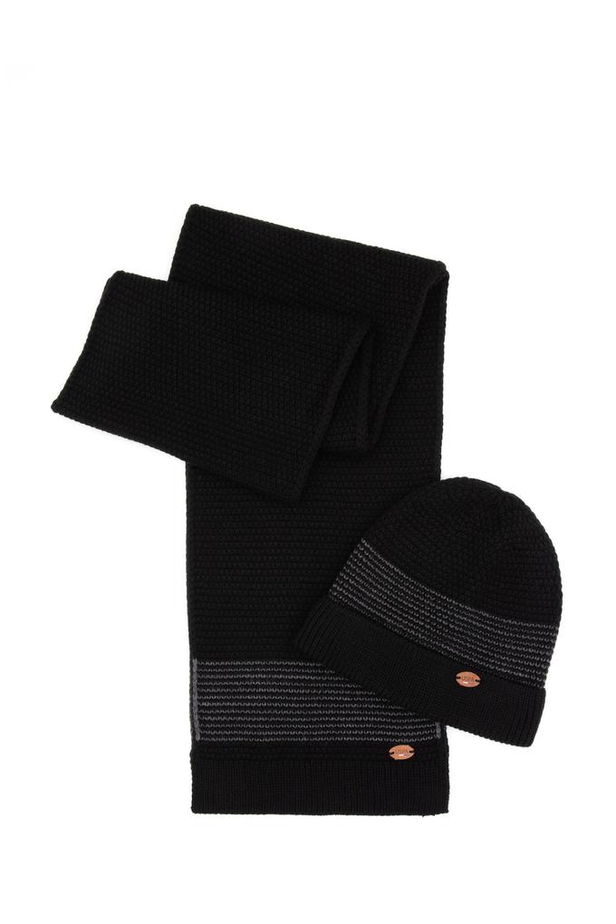 Erkek Siyah Kaşkol Bere Eldiven Takım