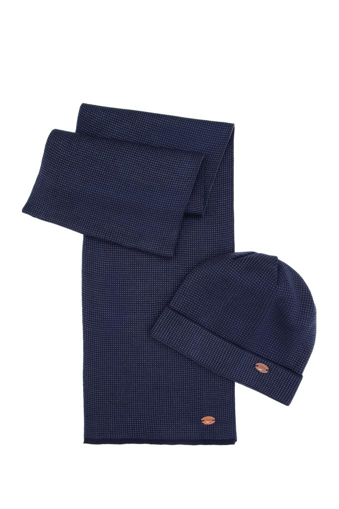 Erkek Lacivert Kaşkol Bere Eldiven Takım