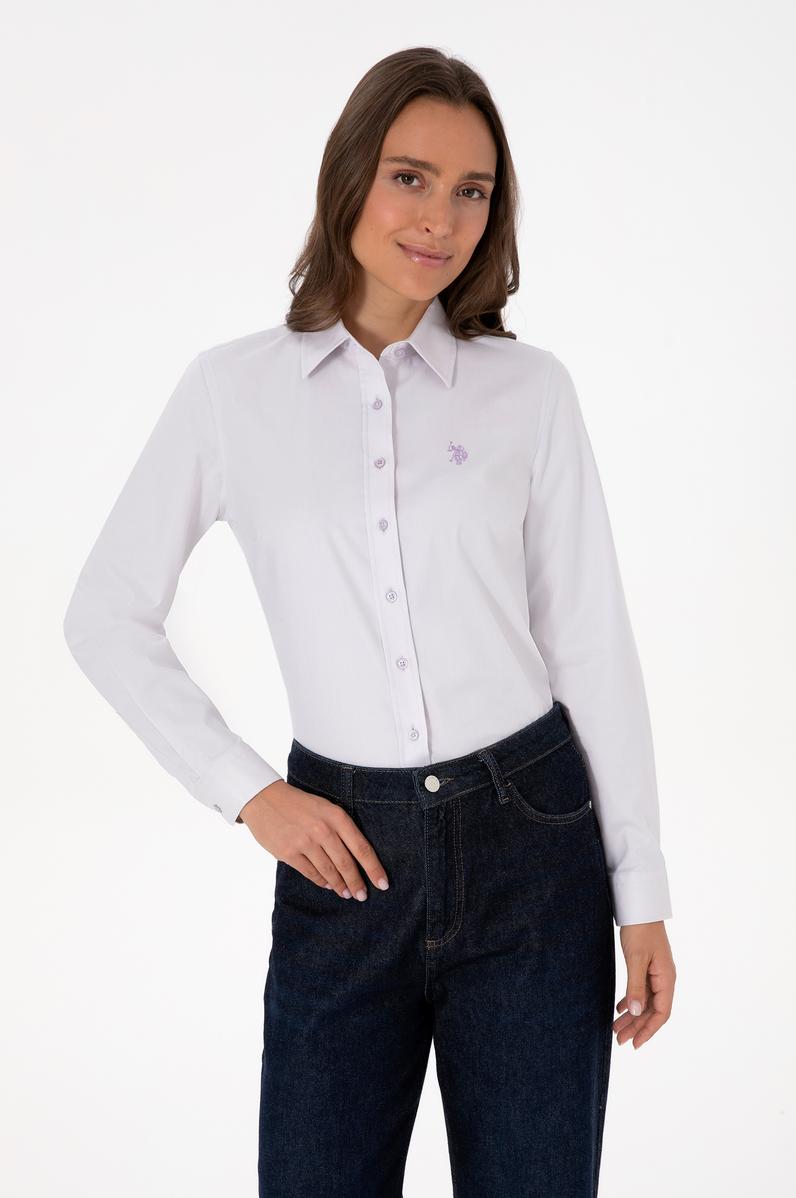 Kadın MOR Uzun Kollu Basic Gömlek