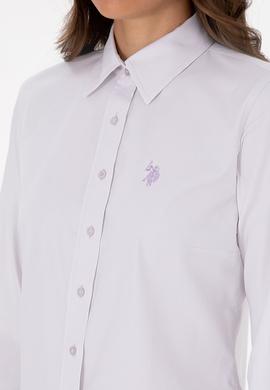 Kadın MOR Uzun Kollu Basic Gömlek - 50308023022