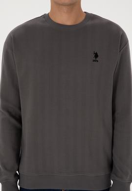 Erkek Comfort Fit Bisiklet Yaka Antrasit Sweatshirt - 50317050019